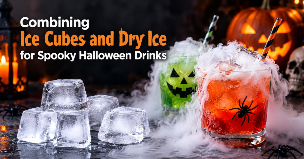 Combining Ice Cubes and Dry Ice for Spooky Halloween Drinks
