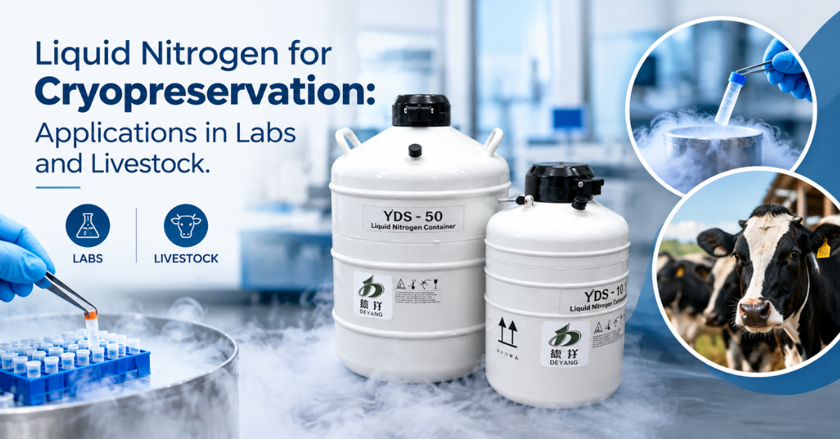 Liquid Nitrogen for Cryopreservation - Applications in Labs and Livestock